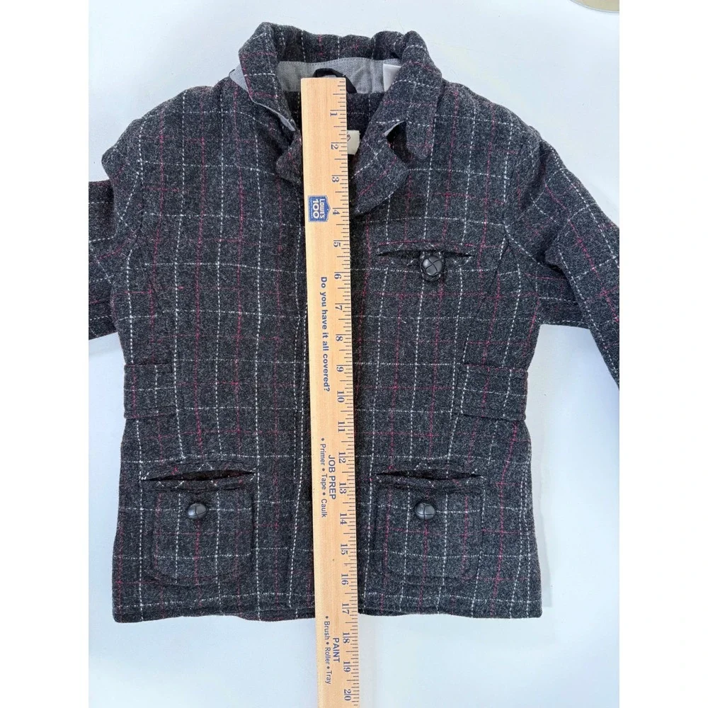 Original Penguin‎ Wool Coat Toddler 4T Plaid Lined Gray Church Dress